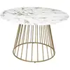 Image de Table à manger rayo blanc effet marbre doré d120cm RAYO