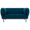 Image de Canapé 2 places en velours - ATMOSPHERA - Isée - Bleu - Moelleux - Vintage