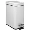 Image de Poubelle Rectangulaire Soft Close Inox 5l Blanc - 5five