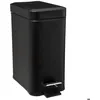 Image de Poubelle rectangulaire soft close inox 5L noir - 5 five simply smart