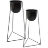Image de Set de 2 pots métal noir - Atmosphera Créateur dintérieur