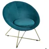 Image de Fauteuil Evan velours bleu canard - Atmosphera Créateur dintérieur