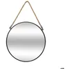 Image de Miroir Corde métal noir D38cm - Atmosphera Créateur dintérieur