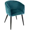 Image de Fauteuil marlo velours bleu canard MARLO