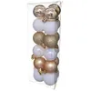 Image de 18 Mini boules de noël blanc et or 3 cm