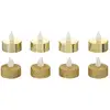 Image de Bougies Led Colorama De Noël Lot De 8 Chauffe-plats Or - Feeric Lights & Christmas