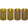 Image de Bougies Led Colorama De Noël Lot De 4 Votives Or - Feeric Lights & Christmas