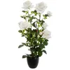 Image de Rosier artificiel pot ciment H74cm - Atmosphera createur dinterieur - Blanc