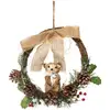 Image de Couronne Avec Pommes De Pin Et Personnage 32cm - Feeric Lights & Christmas