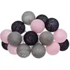 Image de Guirlande Led À Piles 16 Boules - Rose / Gris - Atmosphera