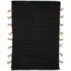 Image de Tapis Tula En Coton Avec Pompon En Jute 60x90cm - Noir - Atmosphera