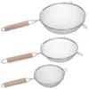 Image de 3 passoires inox manche bois - 5 five simply smart