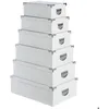 Image de 6 boîtes blanc coins métal - 5 five simply smart