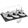 Image de Service Apéritif Ardoise "17 Pièces" 32cm Gris & Blanc