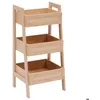 Image de Etagère Cane 3 niveaux H80cm bois clair