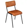 Image de Chaise Dario métal cuir marron cognac - Atmosphera Créateur dintérieur