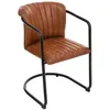 Image de Fauteuil Kavi cuir marron cognac - Atmosphera Créateur dintérieur