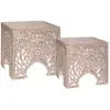 Image de Lot De 2 Tables Gigognes Ayden Bois Sculpté - Atmosphera