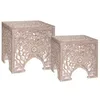 Image de Lot de 2 tables gigognes Ayden bois sculpté - Atmosphera Créateur dintérieur