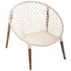 Image de Fauteuil Raina Teck Tressé Coton Blanc - Atmosphera