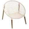 Image de Fauteuil Raina teck tressé coton blanc - Atmosphera Créateur dintérieur
