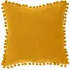 Image de Coussin Pompons Jaune Moutarde 40x40cm - Atmosphera
