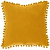 Image de Coussin pompons jaune moutarde 40x40cm - Atmosphera Créateur dintérieur