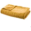 Image de Plaid Losange flanelle jaune moutarde 125x150cm - Atmosphera Créateur dintérieur