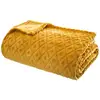 Image de Plaid 3d Losange Flanelle Jaune Moutarde 180x230cm - Atmosphera