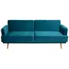 Image de Canapé Convertible Jack 3 Places Velours Bleu Canard - Atmosphera