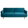 Image de Canapé convertible jack 3 places velours bleu canard JACK