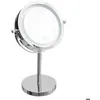 Image de Miroir avec pied à led 19cm métal chromé - 5 five simply smart