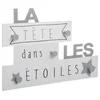 Image de Patère 5 Crochets Enfant "tête Étoiles" 48cm Gris