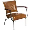 Image de Fauteuil "hoper" Cuir Marron Cognac - Atmosphera Createur D'interieur