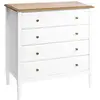 Image de Commode Solen Bois Blanc 5 Tiroirs - Atmosphera