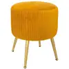 Image de Tabouret solaro velours plissé jaune moutarde SOLARO