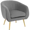 Image de Fauteuil Gris Solaro Velours Plissé Gris - Atmosphera