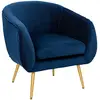 Image de Fauteuil Solaro Velours Plissé Bleu - Atmosphera