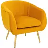 Image de Fauteuil Solaro Velours Plissé Jaune Moutarde - Atmosphera