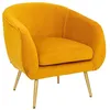 Image de Fauteuil Solaro velours plissé jaune moutarde - Atmosphera Créateur dintérieur