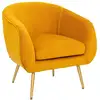Image de Fauteuil solaro velours plissé jaune moutarde SOLARO