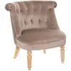 Image de Fauteuil Sixtine Velours Gris Taupe - Atmosphera