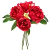 Image de Bouquet artificiel - ATMOSPHERA - 4 Pivoines Prune - H 30 cm - Collection Poésie à langlaise - Entretien facile