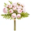 Image de Bouquet de 18 mini camélias artificiels rose H30cm - Atmosphera Créateur dintérieur