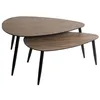 Image de Lot de 2 tables basses gigones Mileo noyer L88/98cm - Atmosphera Créateur dintérieur