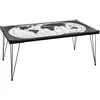 Image de Table Basse Design Métal Mappemonde - L. 110 X H. 52 Cm - Noir