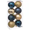 Image de Boules De Noël Colorama De Noël Bleu Or Lot De 8 D7cm - Atmosphera