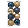 Image de Boules de Noël Colorama de Noël bleu or lot de 8 D7cm - Atmosphera Créateur dintérieur
