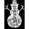 Image de Forme acrylique bonhomme de neige 3D lumineuse 80 LED H.60cm extérieur blanc froid
