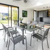 Image de Table de jardin extensible Piazza anthracite & graphite 8 places en aluminium traité époxy - Hespéride